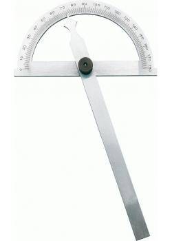 Ein Winkelmesser-Goniometer mit einem rotierenden Arm auf einer Gradskala, der zur präzisen Winkelmessung verwendet wird.