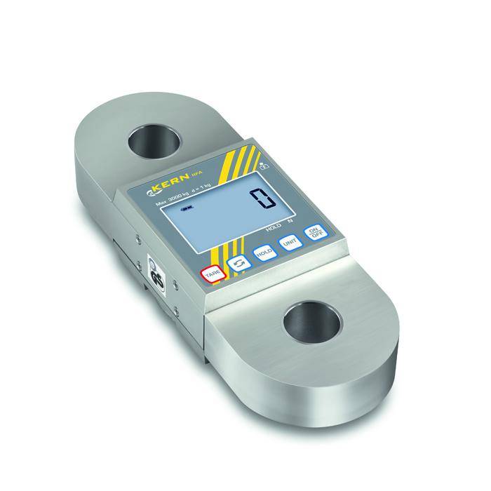 Kran-Waage - max. Wägebereich 3000 kg - Ablesbarkeit [d] 1000 g - Loch-Ø x Lochtiefe 27 x 30 mm - Lochabstand 165 mm - Gesamtlänge x Breite 225 x