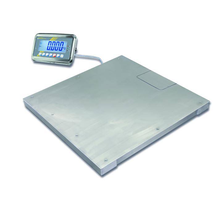 Industriewaage - max. Wägebereich 1500 kg - Ablesbarkeit [d] 0,5 kg - Eichwert [e] 0,5 kg - Mindestlast 10 kg - Maße Wägeplatte (B x T x H) 1000