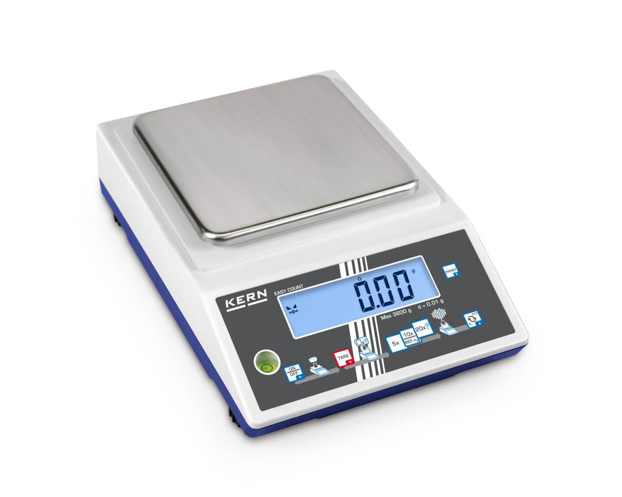Zählwaage - max. Wägebereich 3,6 kg - Ablesbarkeit 0,01 g - kleinstes Teilegewicht 0,01 g - Zählauflösung 360.000 Pkt - Gesamtabmessung (B x T x