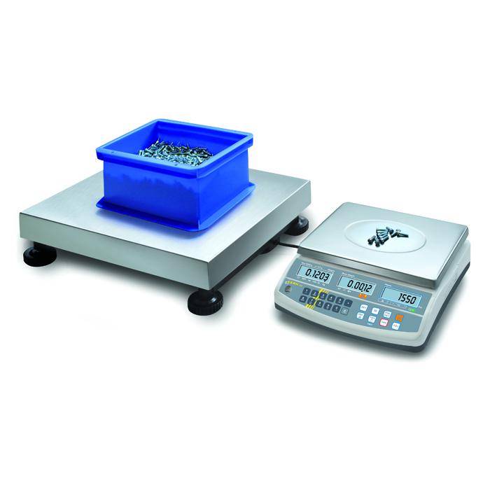 Zählsystem - max. Wägebereich (Referenzwaage) 6 kg - Ablesbarkeit (Referenzwaage) 0,1 g - Mindestlast (Mengenwaage) 200 g - kleinstes Teilegewicht