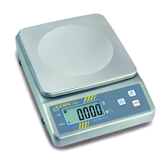 Waage - max. Wägebereich 3 kg - Ablesbarkeit [d] 1 g - Maße (B x T x H) 175 x 235 x 60 mm - Maße Wägeplatte (B x T) 175 x 160 mm - Nettogewicht ca