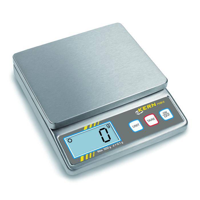 Tischwaage - max. Wägebereich 0,5 kg - Ablesbarkeit 0,1 g - Edelstahl