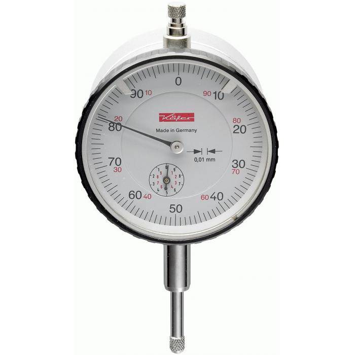 Präzisions-Messuhr - mit Haftmagnet - Metall - Messbereich 10 mm - Ø 58 mm - Käf