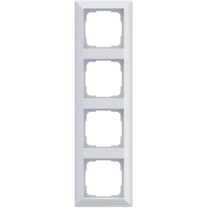 Abdeckrahmen Inform - Farbe alu-silber-seidenglanz - 4-fach - Rahmenbreite 82 mm - IP 20