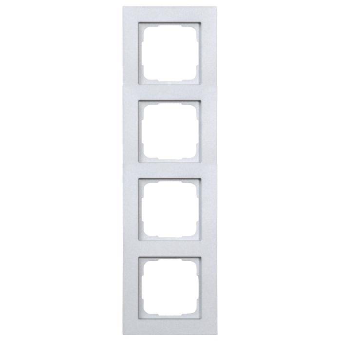 Abdeckrahmen Fusion - Farbe alu-silber-seidenglanz - 4-fach - Breite 85 mm - IP 20