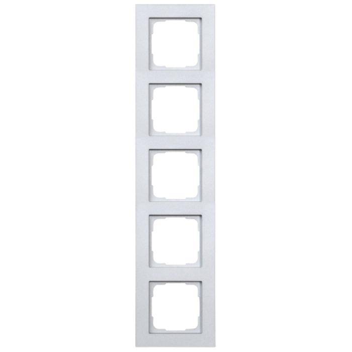 Abdeckrahmen Kubus - Farbe alu-silber-seidenglanz - 5-fach - Breite 85 mm - IP 20