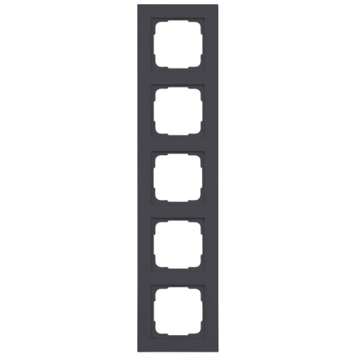 Abdeckrahmen Kubus - Farbe anthrazit-seidenglanz - 5-fach - Breite 85 mm - IP 20