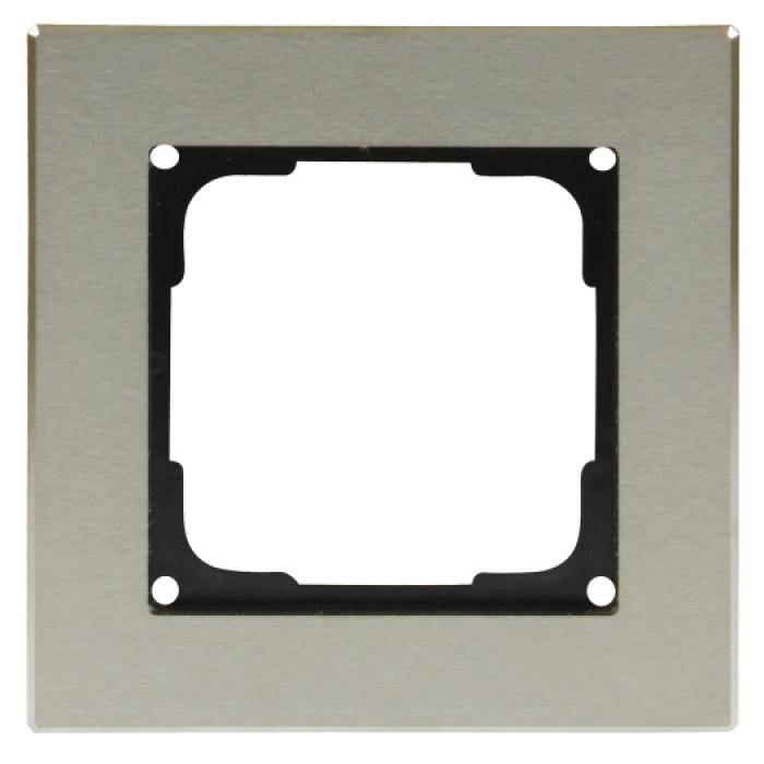 Edelstahlrahmen Fusion - 1-fach - Farbe Edelstahl - Grundrahmen schwarz - IP 20
