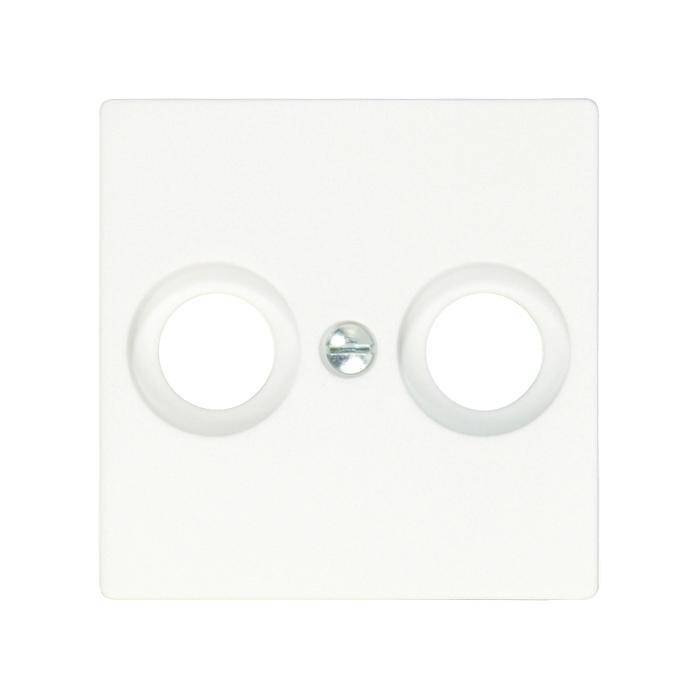 Antennenabdeckung Opus® 55 - 2-Loch TV/RF - Farbe polarweiß