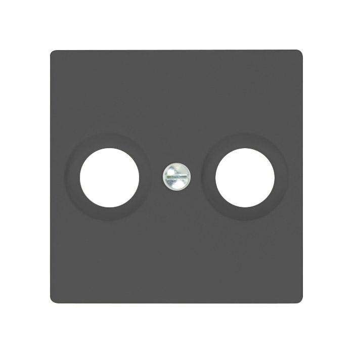 Antennenabdeckung Opus® 55 - 2-Loch TV/RF - Farbe anthrazit - seidenglanz