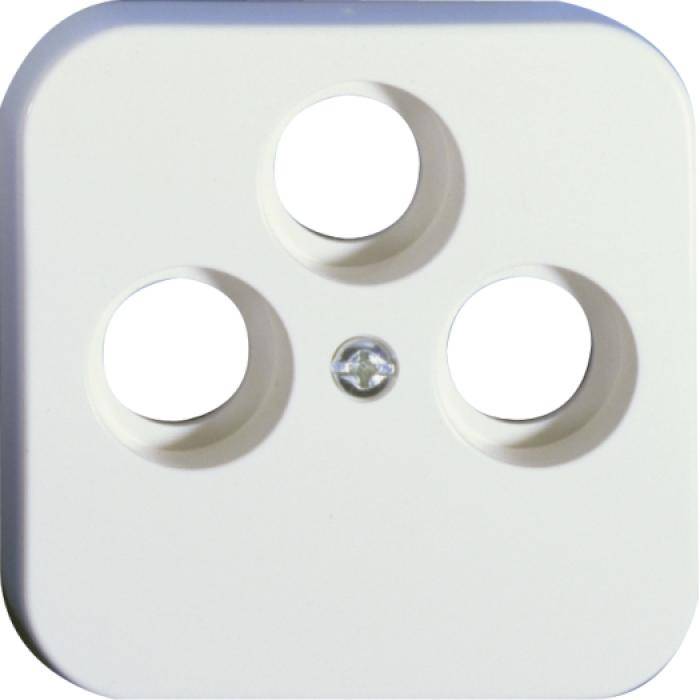 Abdeckung Opus® 1 - für Antennen-Steckdosen - Farbe reinweiß - 3-Loch TV/RF/SAT
