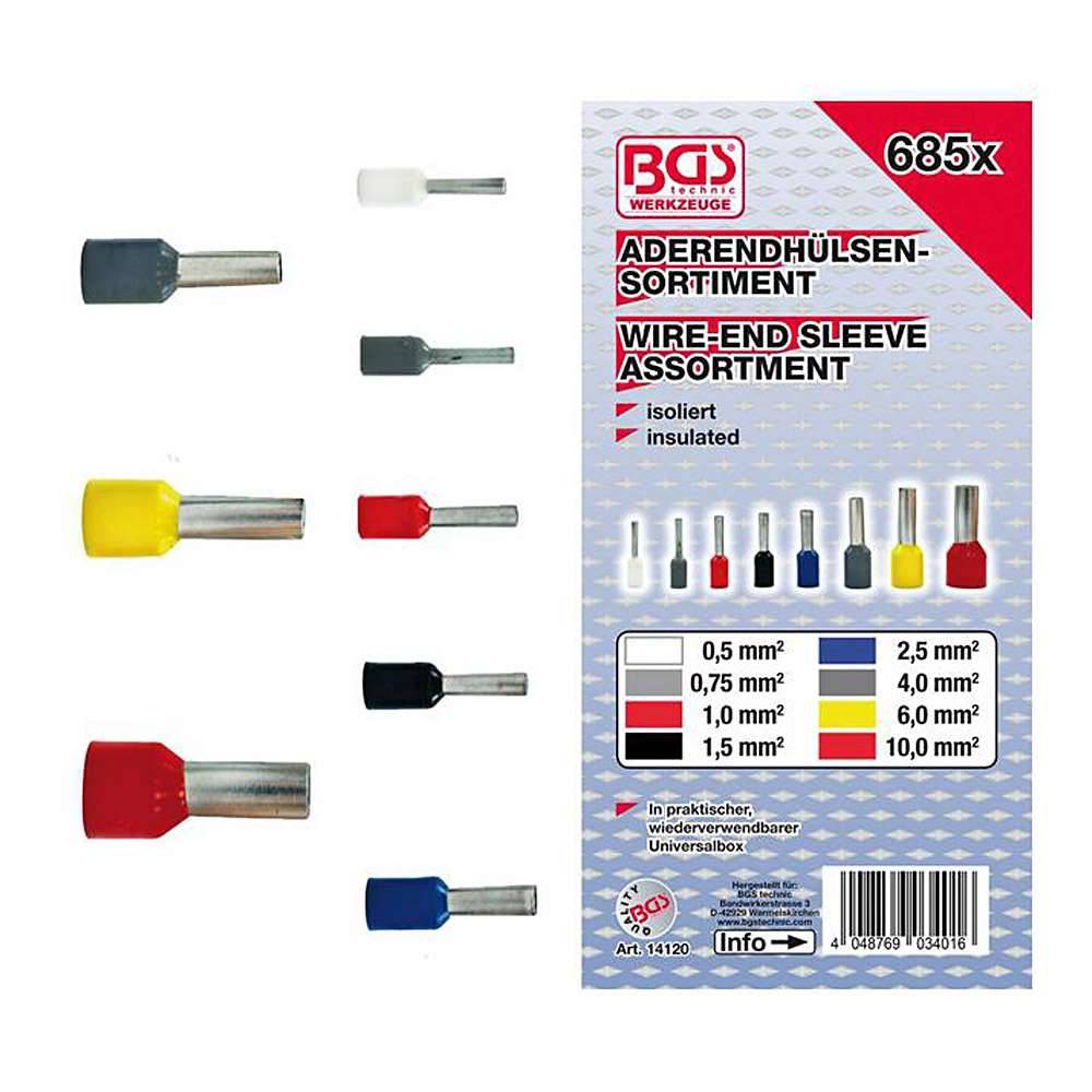 Aderendhülsen-Sortiment - isoliert - 685-tlg.