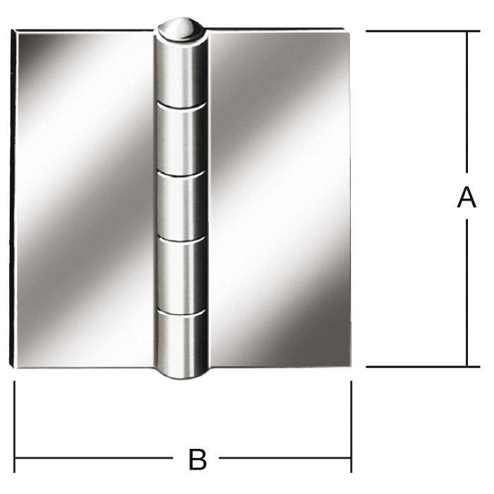 Scharnier - gerollt - käntig - ungebohrt - Edelstahl - 24 Stück