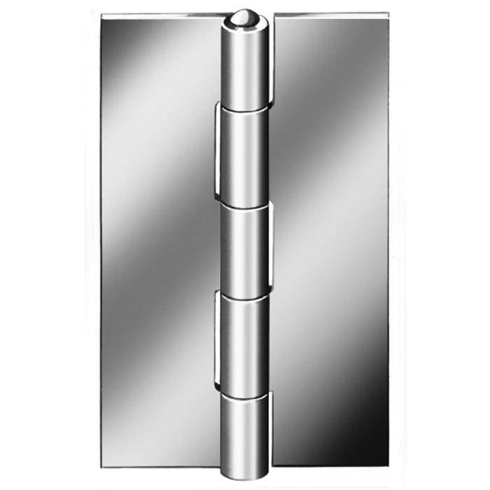 Scharnier - 50x31x1 mm - Edelstahl Rostfrei - gerollt - ungebohrt - Verpackungseinheit 20 Stück - Preis per VE