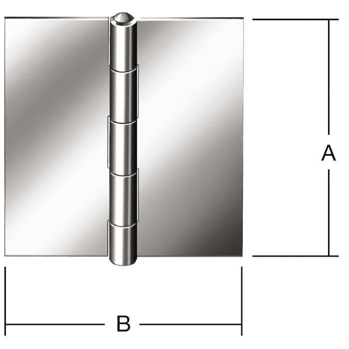 Scharnier - 50x50x1,2 mm - DIN 7954 C - käntig - gerollt - ungebohrt - 1 Stück