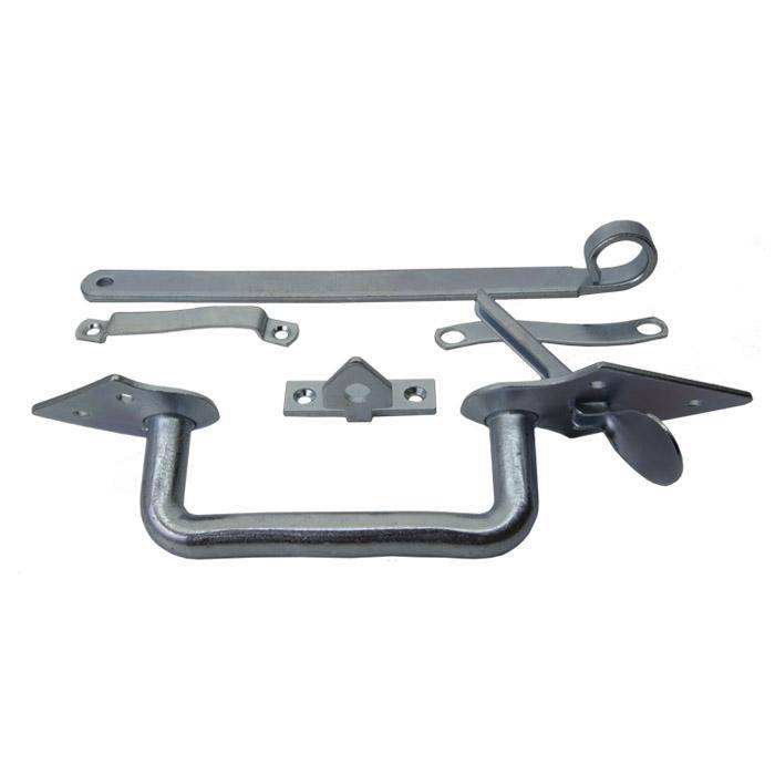 Klinkenbeschlag - Stahl - verzinkt - 255 x 140 mm - zum Aufschrauben - VE 5 Stück - Preis per VE