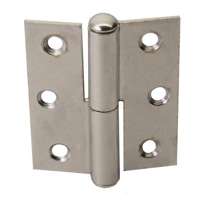 Normenscharnier - 50x40x1,5 mm - 10 Stück - vernickelt - gerollt - links - Preis per VE