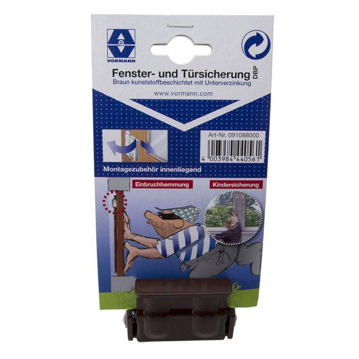 Fenster- und Türsicherung - Stahl - braun - 16 bis 25 mm - VE 10 Stück (auf SB-Karte) - Preis per VE