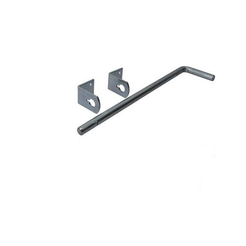 Bodenschieber - Stahl - Länge 400 mm - verzinkt - mit 2 Führungswinkeln - Schraublöcher 2 (Ø 6 mm) - VE 8 Stück - Preis per VE