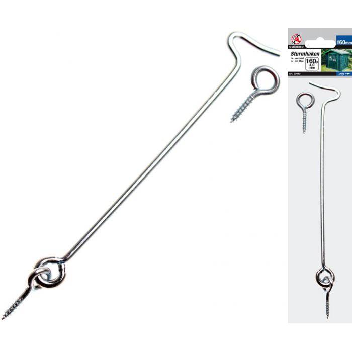 Sturmhaken - mit Öse - (Ø x Länge) 4,0 x 160 mm - verzinkt