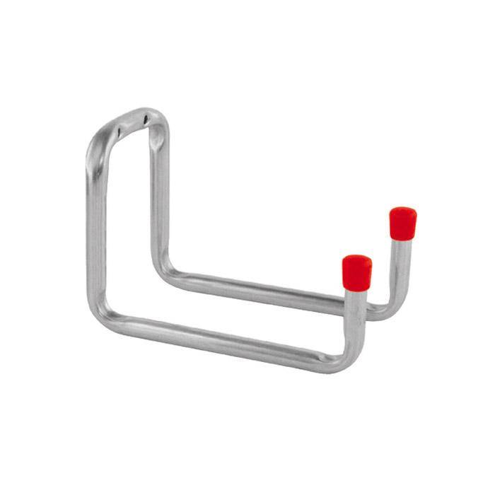 Gerätehalter - Stahl - verzinkt - 120 x 325 x 90 mm - mit roten Endkappen - Preis per Stück