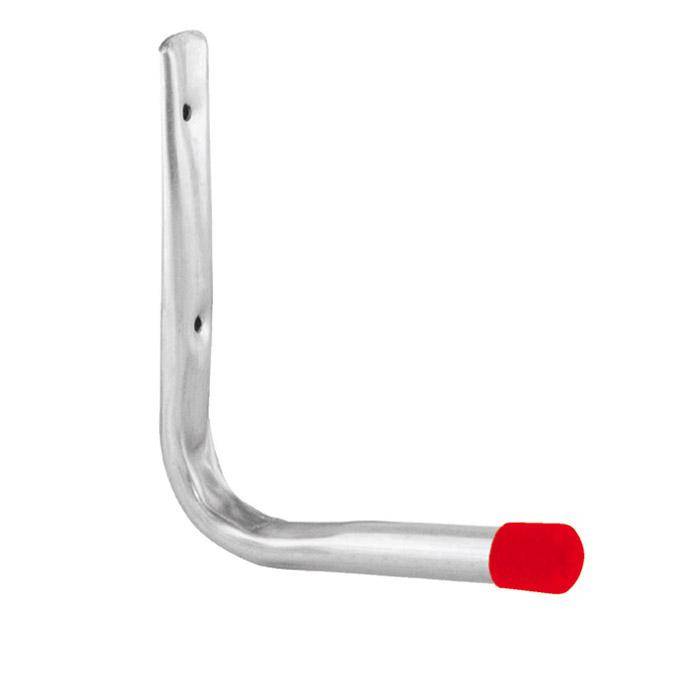 Wandhaken - L-Form - verzinkt - mit roten Endkappen - 165 x 350 mm - Preis per stück