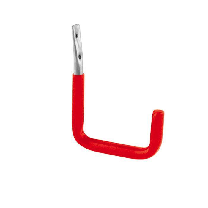 Wandhaken - Stahl - U-Form - verzinkt - rot gummiert - 140 x 114 x 53 mm - Preis per Stück