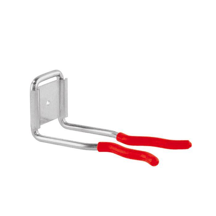 Staubsaugerhalter - verzinkt - rot gummiert - Preis per Stück