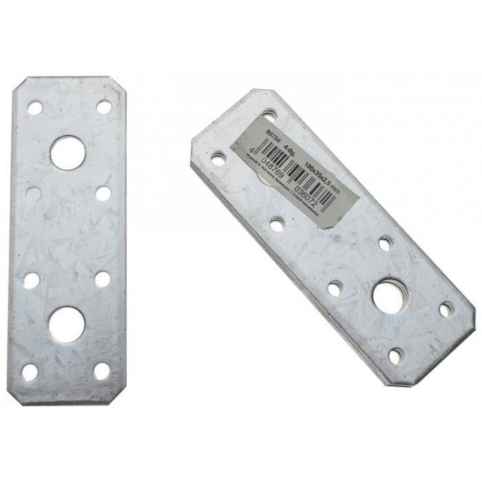 Flachverbinder - feuerverzinkt - Maße 100 x 35 x 2,5 mm - 4-tlg.
