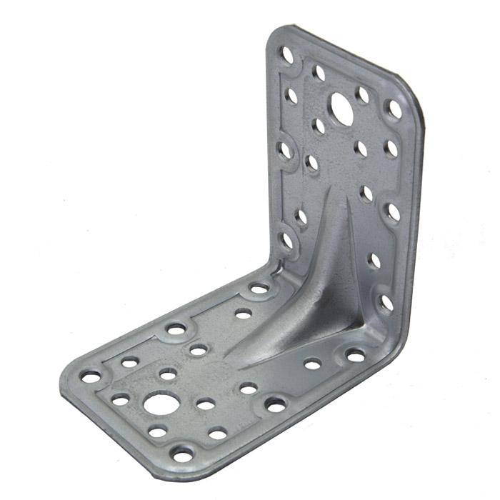 Combi-Winkelverbinder - verzinkt - mit Verstärkungssicke - 90 x 90 x 65 mm - VE 25 Stück - Preis per VE