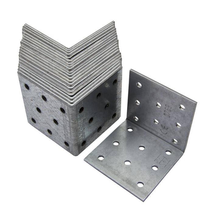 Lochplattenwinkel - Stahl - 80 x 80 x 80 mm - VE 20 Stück - sendzimirverzinkt - Preis per VE