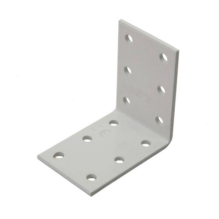Lochplattenwinkel - Stahl - 60 x 60 x 60 mm - VE 50 Stück - weiß - Preis per VE