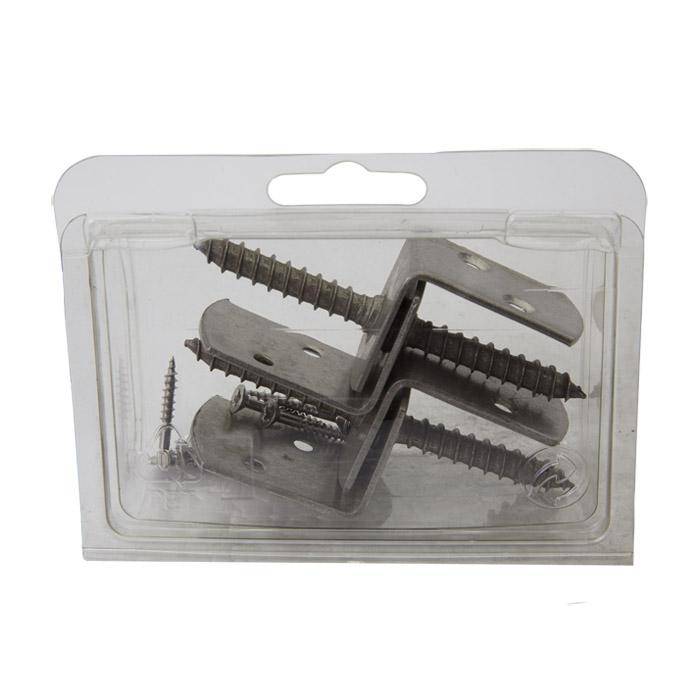 Flechtzaunbeschlag - L-Form - Edelstahl (V2A) - 32 x 30 x 38 mm - VE 40 Stück - Preis per VE