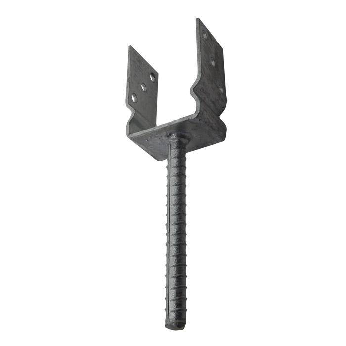 U-Stützenschuh - 141 x 60 x 125 x 325 mm - schwer - feuerverzinkt - mit Riffelstahldolle - VE 10 Stück - Preis per VE