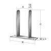 U-Stützenschuh - feuerverzinkt - 71 x 160 x 200 mm - Edelstahl (V2A) - aufschraubbar - Preis per Stück