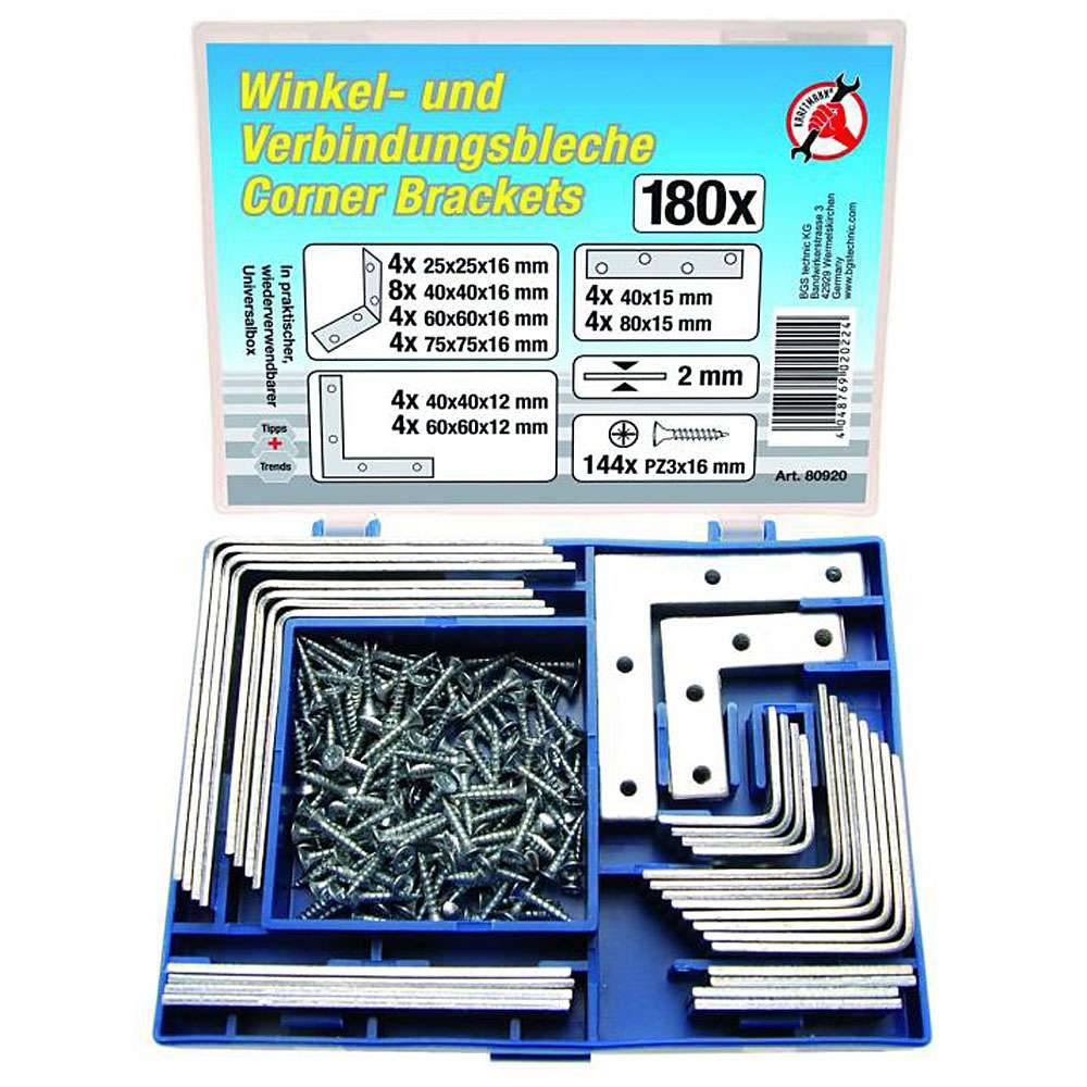 Verbindungsblech-Satz - verzinkt - 180-tlg.