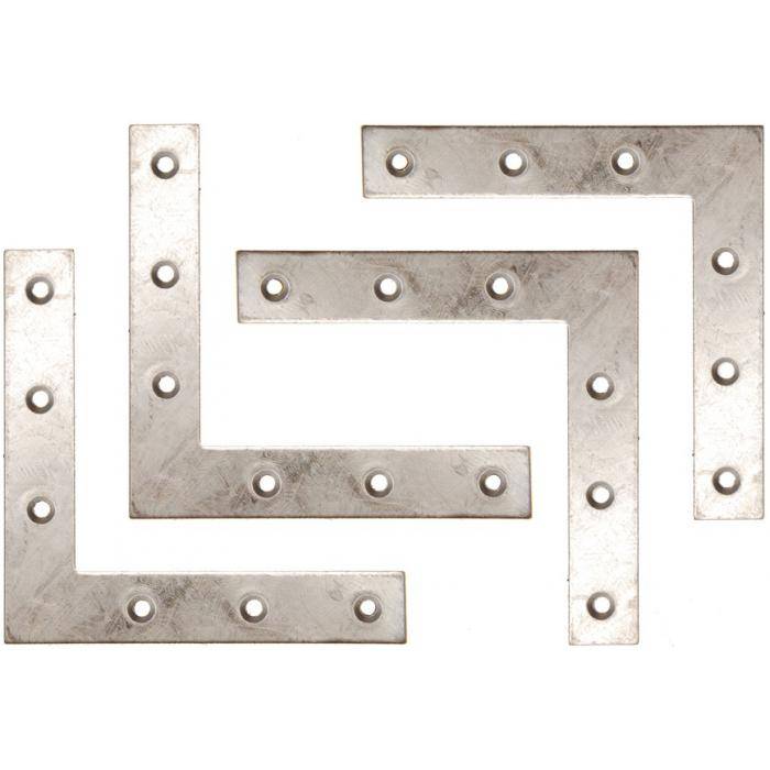 Winkel - L-Form - 100 x 100 x 15 mm - verzinkt - 4-tlg.