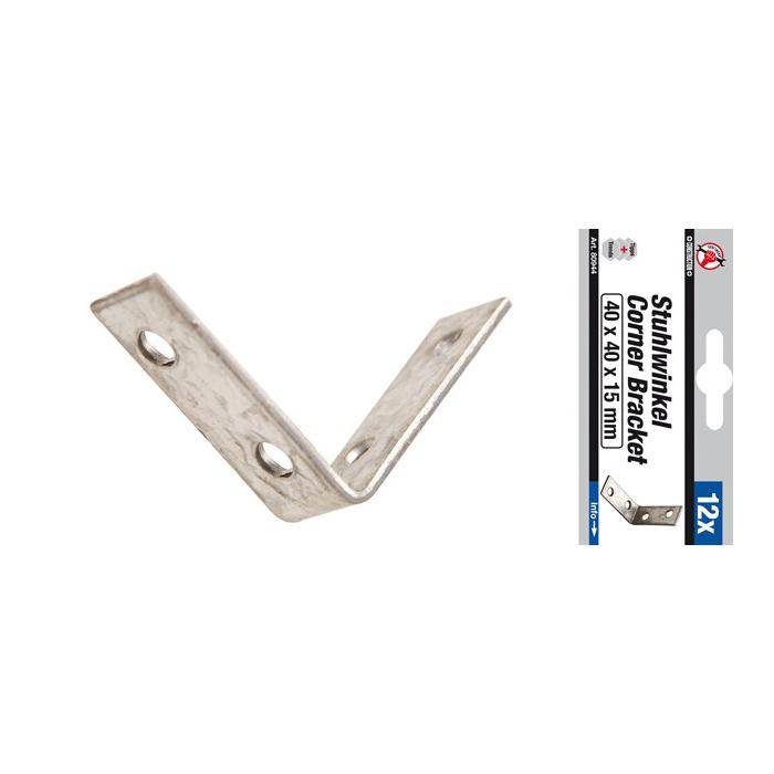 Stuhlwinkel-Satz - 40 x 40 x 15 mm - verzinkt - 12-tlg.