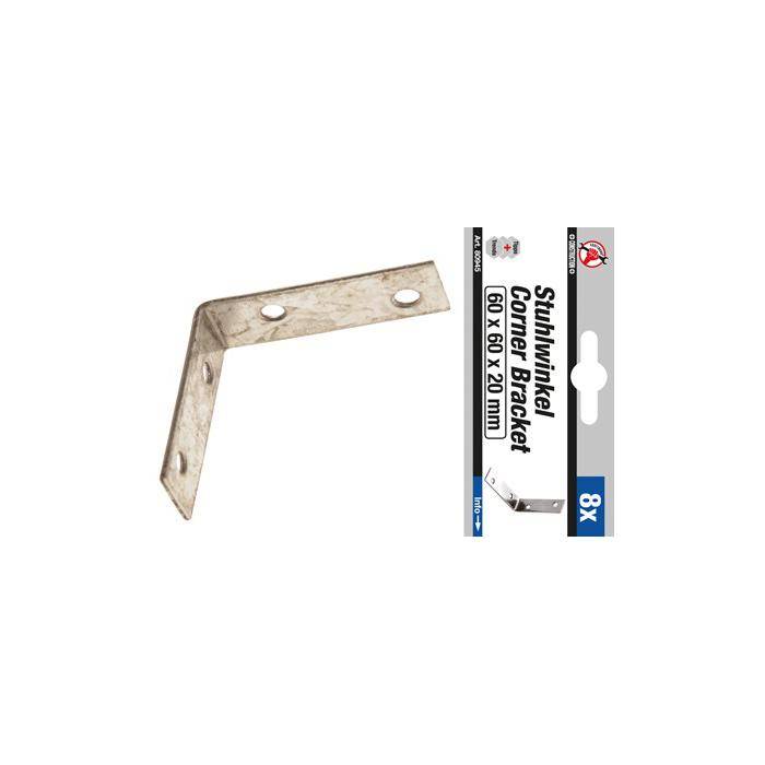 Stuhlwinkel-Satz - 60 x 60 x 20 mm - verzinkt - 8-tlg.