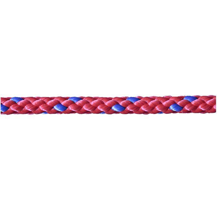 PP-Schnur - Polypropylen - rundgeflochten - rot/blau - Ø 6 mm - Belastbarkeit 60 kg - 80 m - auf Spule