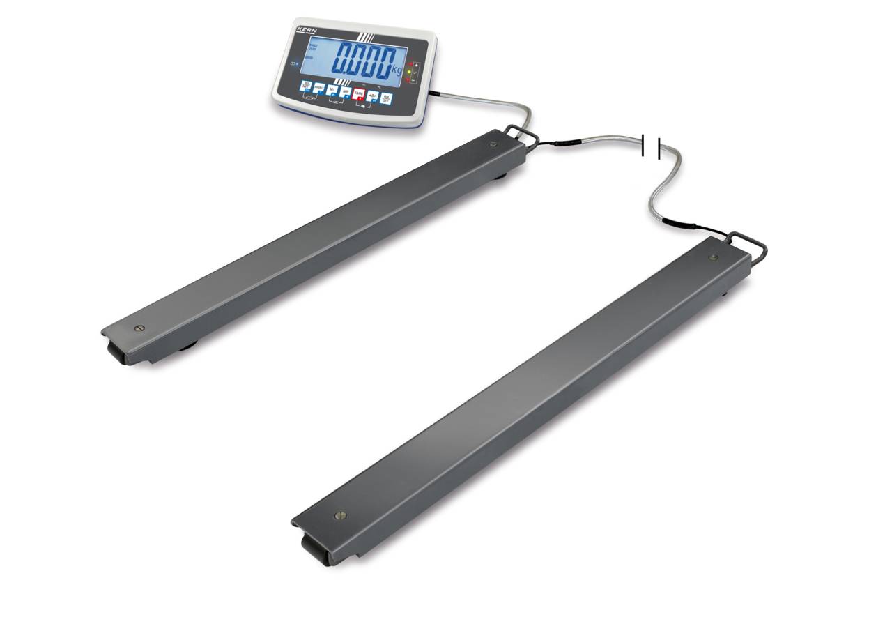Wiege-Balken - mit Auswertegerät - max. Wägebereich 3000 kg - Ablesbarkeit 1 kg - Reproduzierbarkeit 1 kg - Linearität +/- 2 kg - Maße Wägeplatte