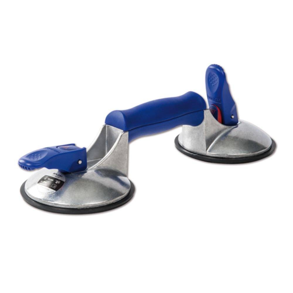 Veribor® blue line Saugheber - 2 Aluminium-Saugköpfe - Saugscheiben-Ø 120 mm - Tragkraft 60 kg
