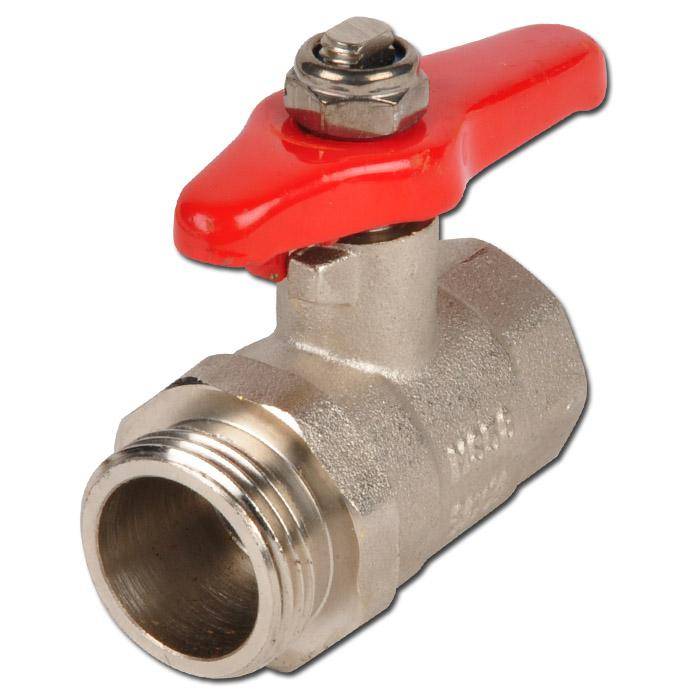 Kugelhahn - Messing - für GEKA-Gießgeräte - IG G 1/2" auf AG G 3/4" - DN 13 - PN 0 bis 10