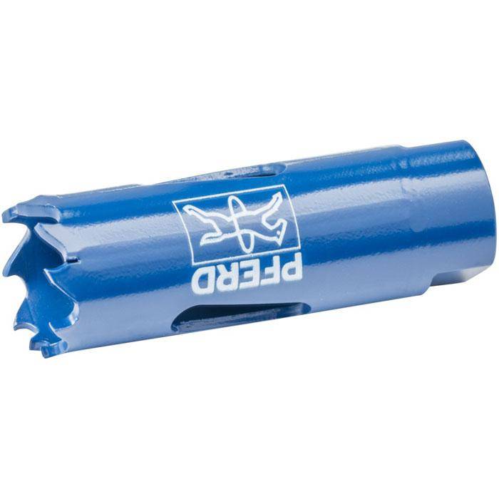 HSS-Lochsäge "PFERD" - Bezeichnung LS 17 - Durchmesser 17 mm / 36 mm - Gewinde 1/2"-20 - Drehzahl Stahl 520 U/min - Drehzahl Edelstahl (INOX) 260