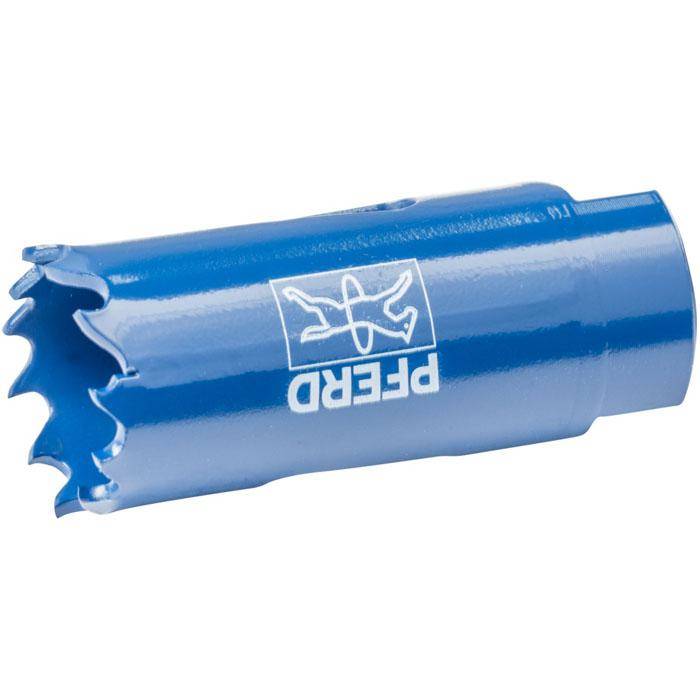 HSS-Lochsäge "PFERD" - Bezeichnung LS 21 - Durchmesser 21 mm / 36 mm - Gewinde 1/2"-20 - Drehzahl Stahl 410 U/min - Drehzahl Edelstahl (INOX) 205