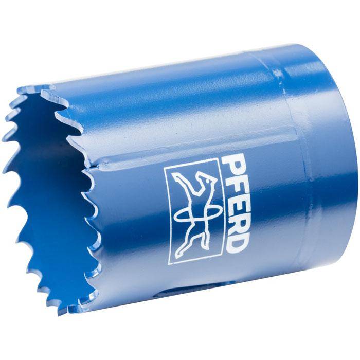 HSS-Lochsäge "PFERD" - Bezeichnung LS 40 - Durchmesser 40 mm / 36 mm - Gewinde 5/8"-18 - Drehzahl Stahl 215 U/min - Drehzahl Edelstahl (INOX) 110