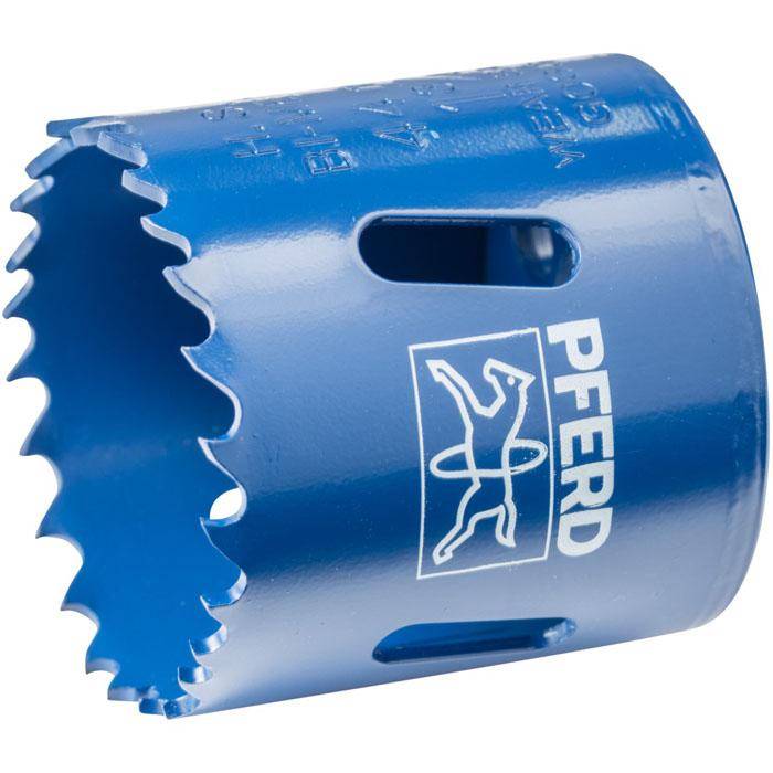 HSS-Lochsäge "PFERD" - Bezeichnung LS 44 - Durchmesser 44 mm / 31 mm - Gewinde 5/8"-18 - Drehzahl Stahl 195 U/min - Drehzahl Edelstahl (INOX) 95