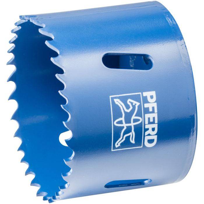 HSS-Lochsäge "PFERD" - Bezeichnung LS 59 - Durchmesser 59 mm / 31 mm - Gewinde 5/8"-18 - Drehzahl Stahl 145 U/min - Drehzahl Edelstahl (INOX) 70