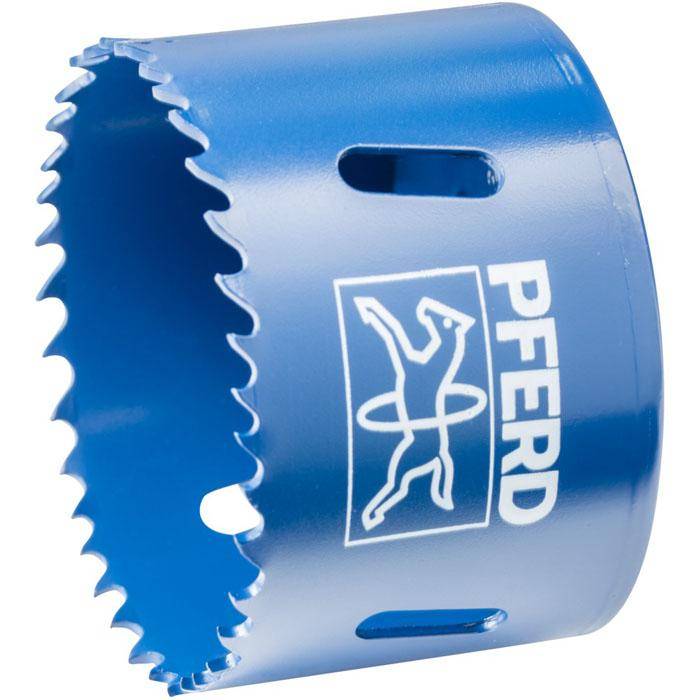 HSS-Lochsäge "PFERD" - Bezeichnung LS 65 - Durchmesser 65 mm / 31 mm - Gewinde 5/8"-18 - Drehzahl Stahl 135 U/min - Drehzahl Edelstahl (INOX) 60